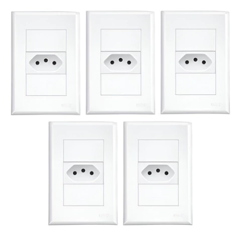Kit 5 Conjuntos Tomada 10A 3 Pinos Fame Evidence