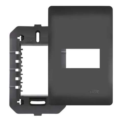 Placa 4X2 1 Modulo Fame Habitat Black Com Suporte