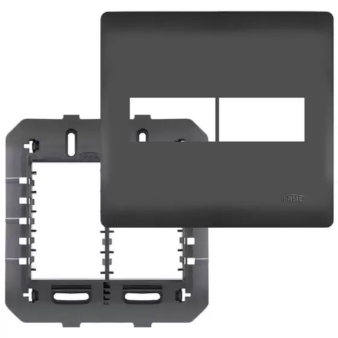 Placa 4X4 2 Modulos Fame Habitat Black Com Suporte