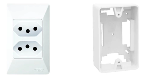 Caixa + Conjunto 2 Tomadas 10A Fame Externa