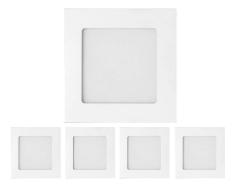 Kit 5 Painel Led Quadrado De Embutir Ld 6w Bivolt 3000k