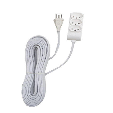 Extensao 3 Tomadas Fame 10 Metros Branca