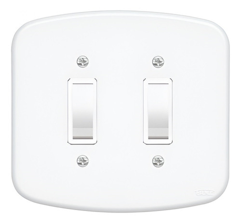 Conjunto 4X4 2 Interruptores Simples 10A Fame Blanc