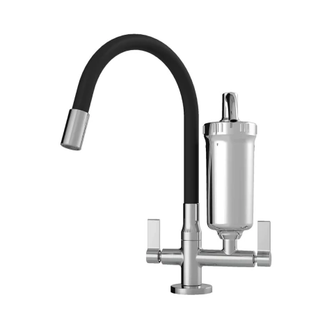 Torneira Bancada Cozinha Real Filtro Flexivel C17 Preta