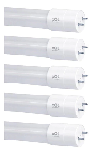 Kit 5 Lampadas Led Tubular T8 Ol 9w 3000k