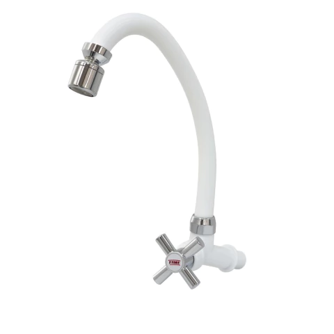 Torneira Movel Parede Cozinha Fame Branco e Cromado