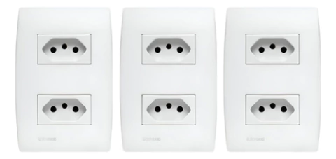 Kit 3 Conjuntos Tomadas Duplas 10A Siemens Ilus