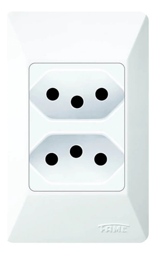 Conjunto Fame 2 Tomadas 10A Sistema Externa