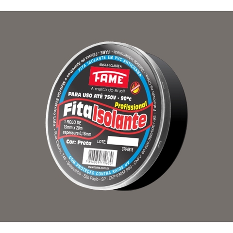 FITA ISOLANTE FAME 19X18MM 20 METROS PRETO