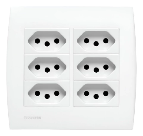 Conjunto 4X4 6 Tomadas 10A Soprano Siemens Ilus