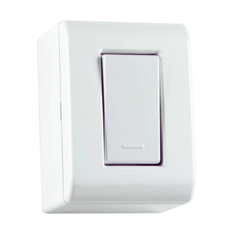 Conjunto Interruptor Simples 10a Sobrepor Tramontina Lizflex