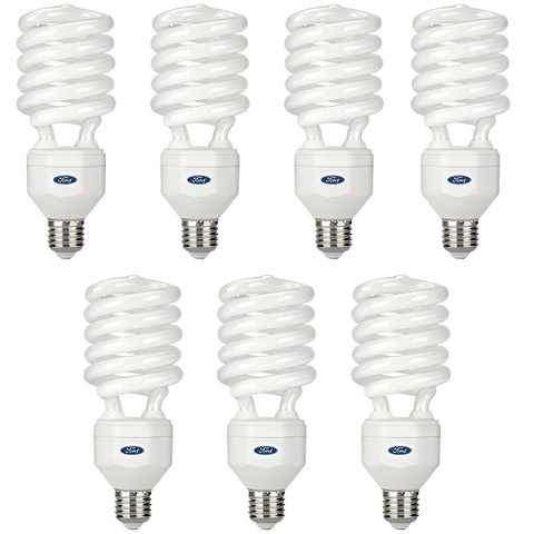 Kit 7 Lampada Fluorescente Espiral Ford E27 55W 220V 6400K Frio