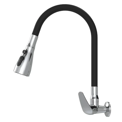 Torneira Parede Triplo Jet Cozinha Injet Gourmet Cromado Preta