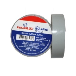 Fita Isolante De 18MM X 10 Metros Decorlux Cinza