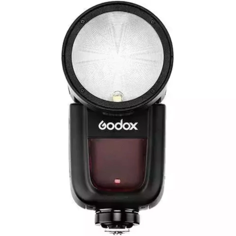 Flash Speedlite Cabeça Redonda Godox V1 para Canon, Nikon, Fuji e Sony