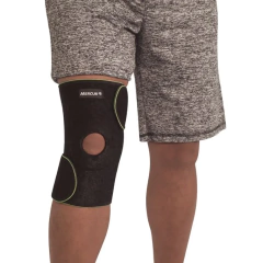 Joelheira Ajustável com Velcro Preta - Mercur