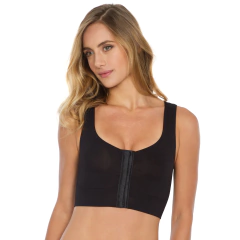 Sutiã Modelador Regata Sem Bojo com Abertura Frontal Preto - Plié - comprar online