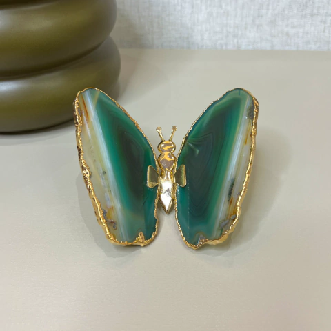 Borboleta de Ágata Verde