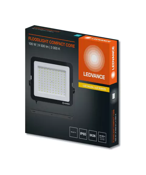 7020995 - Compact Floodlight 100W 3000K Preto - Ledvance