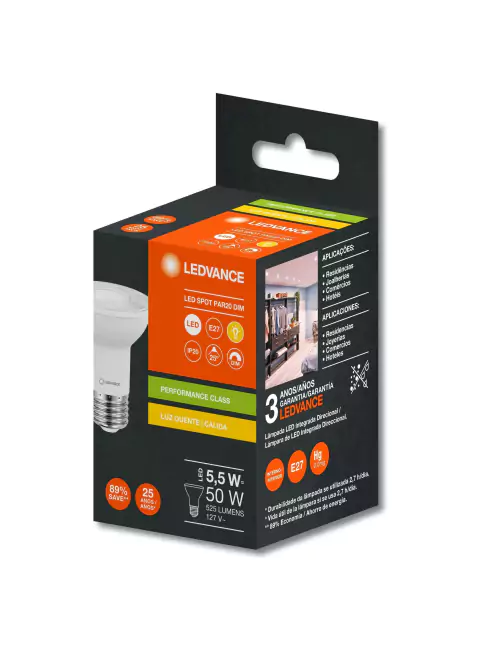 7019662 - Dimerizável PAR20 5,5W 2700K 525lm 127V E27 - Ledvance