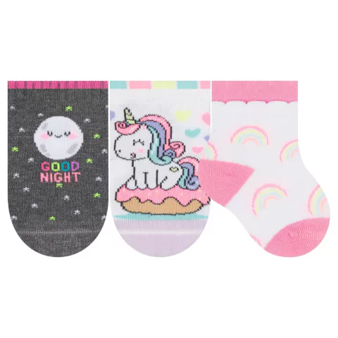 1030 - Meia bebê Menina com 6 pares - Selene