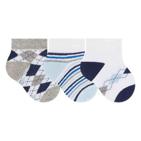 1007 - Meia Bebê Menino com 6 unidades - Selene