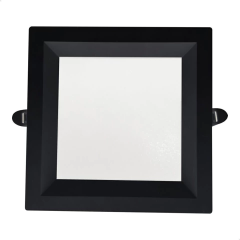 Painel Quadrado Recuado Embutir 24W CCT Preto IRC90 - Gaya