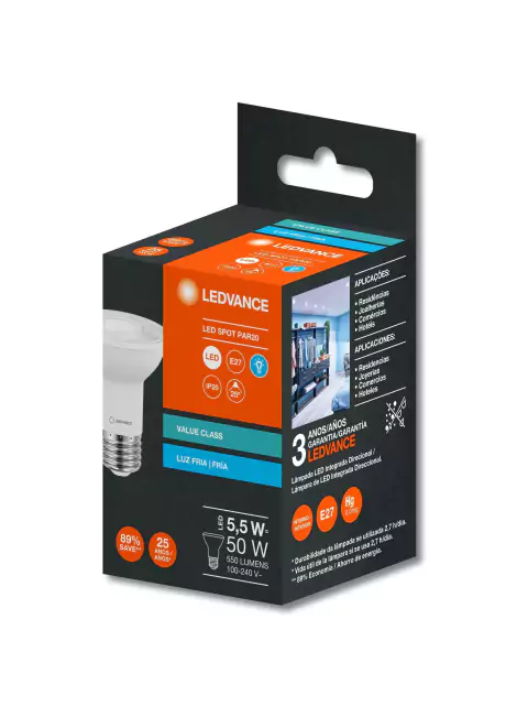 7019657 - LED PAR20 25° 5,5W 6500K 550lm BIV - Ledvance