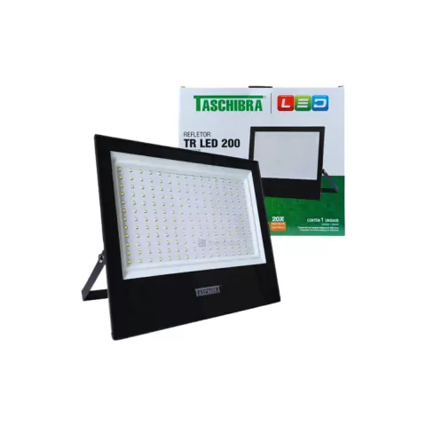 REFLETOR LED 200W BR 6500K SLIM PT IP65 -TASCHIBRA - comprar online