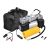 Compresor de aire 12V doble cilindro Gadnic con manómetro digital, manguera amarilla en espiral, accesorios de conexión y bolso de transporte negro