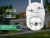 Cámara de seguridad wifi IP Gadnic DM200W motorizada con lente y luces LED, mostrando capacidad de rotación y ranura para microSD de hasta 128GB