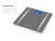 Balanza digital Gadnic G07 con pantalla LCD iluminada azul y plataforma de vidrio templado gris con dos bandas metálicas