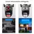 Câmera de segurança dupla 6MP 4K WiFi com sensor infravermelho inteligente, mostrando funcionamento sem e com detecção de movimento humano.