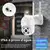 Câmera de segurança Wifi 1080P Full HD A8, resistente à água com proteção para os cabos, instalada em uma parede externa.