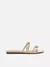 AREZZO SANDÁLIA CAROLYN FLAT ECO METAL FG PLATINO DOURADO - A044850666 - comprar online
