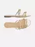 Imagem do AREZZO SANDÁLIA CAROLYN FLAT ECO METAL FG PLATINO DOURADO - A044850666