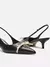 AREZZO SALTO BAIXO FECHADO ECO VERNIZ OPEN PRETO/PENACOTA - A136580014 - loja online