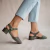 Imagem do Midi Peep Toe Couro Wishin (Militar)
