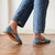 Flat Peeptoe Sophie Couro Wishin (Azul)