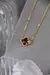 Choker Um Trevo Marrom - Banhado a Ouro