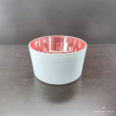 PORTA VELA VIDRIO BICOLOR 13 CM