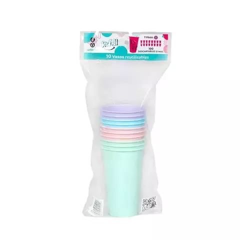 SET 10 VASO GEO 500CC PASTEL