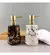DISPENSER CERAMICA MARMOL DORADO 400 CC PORTA JABON LIQUIDO - CUBICA
