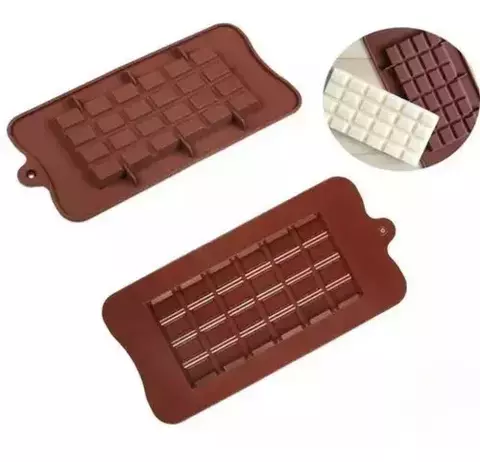 MOLDE SILICONA TABLETA CHOCOLATE CRAQUELADA Y CUADRADA 12 X 21 CM