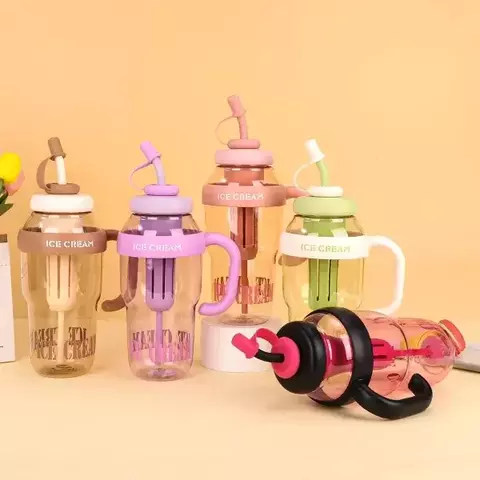 VASO SORBETE SILICONA CON MANIJA + INFUSOR - TOMATODO - ICE CREAM 1200ML