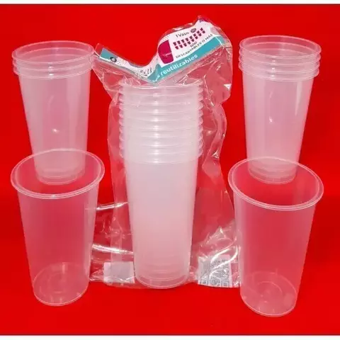SET 10 VASO GEO 500CC PLASTICO MATE TRANSPARENTE - comprar online