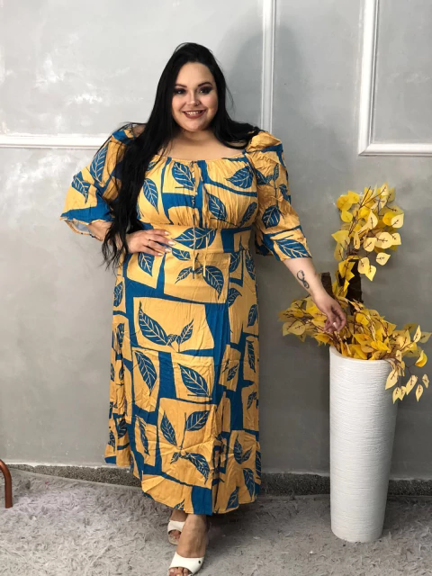 Vestido Estampado Azul - comprar online