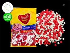 decor magic estrella blanco/rojo x50gr