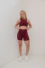 Conjunto short lírio bordô Poliamida Confort