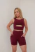 Conjunto short cross bordô Poliamida Confort